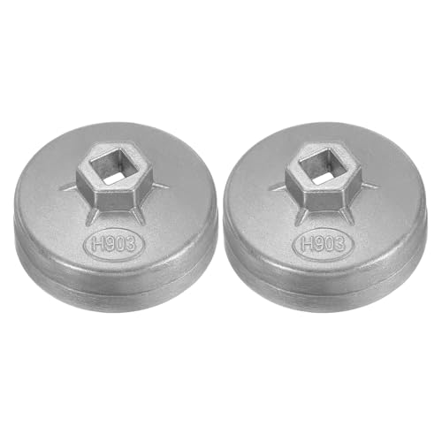 HARFINGTON 2pcs Oil Filter Cap 14 Flute 82.5x41x74mm (WxHxID) 1/2" Square - size: 14 Flute 82.5 x 41 x 74mm
