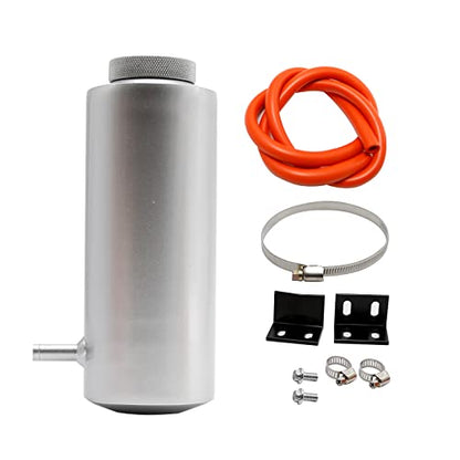 Saihisday Universal Car Radiator Coolant Overflow Tank 800ml Overflow Bottle Oil Catch Tank Cooling Catch Bottle(Black) (Sliver)