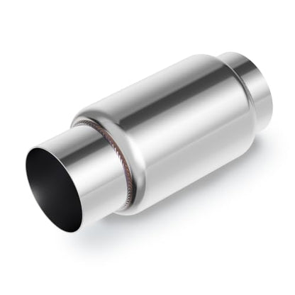 3" Inlet Exhaust Resonator, 3" Inlet/Outlet 9" Overall Length Exhaust Resonator Muffler, Straight Through Stainless Steel Muffler - size: 3" Inlet 9" Overall Length (6'' Body Length)