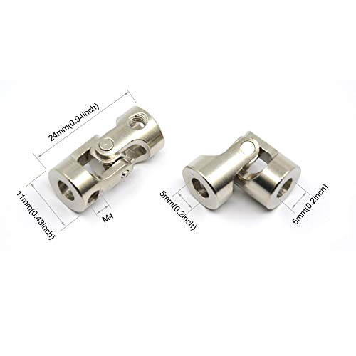 4 Pcs 5mm to 5mm Universal Joint Shaft Coupling for Motor - size: 5-5mm