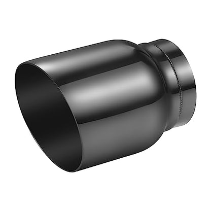 A-KARCK Double Wall Exhaust Tips Black Chrome 3" Inlet, Muffler Tip with Never Fading and Peeling Coating, 3" Inlet 4" Outlet 5" Long - size: 3" inlet - 4" outlet
