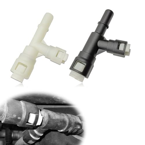 Pleoos 2PCS Car Heater Inlet Hose Fitting 15055343 Heater Inlet Hose Connector Tee Compatible with 00-14 GMC Yukon Sierra Chevy Tahoe Suburban Cadillac Escalade (Black & White)
