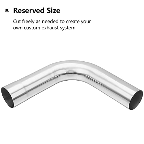 A-KARCK Exhaust 90 Degree Tube 2" OD, Stainless Steel Exhaust Pipe Mandrel Bend, Custom Your Own Exhaust System - size: 2.0", style: 90 Degree