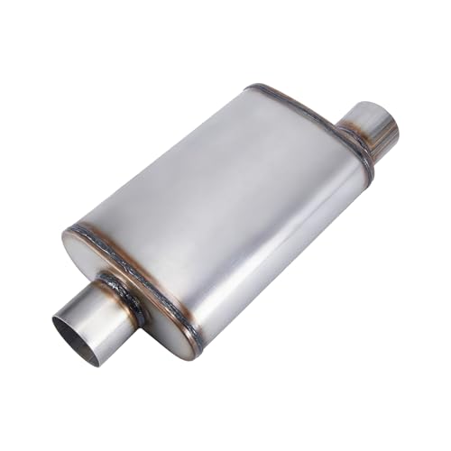 Exhaust Muffler 2.25" Inlet/Outlet, Universal Muffler for Cars Trucks, Stainless Steel Straight-Through Chamber Performance, 20" Overall Length - size: 2.25" Inlet/Outlet+ 20" Overall Length