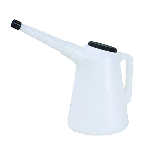 Groz 1-Liter Flexible Spout Measure, HDPE Fluid Transfer Container, Graduated in Liters and Quarts, for Oil Changes, Small Engines, Gear Lube, Coolant and Shop Fluids (41900) - size: 1-Liter