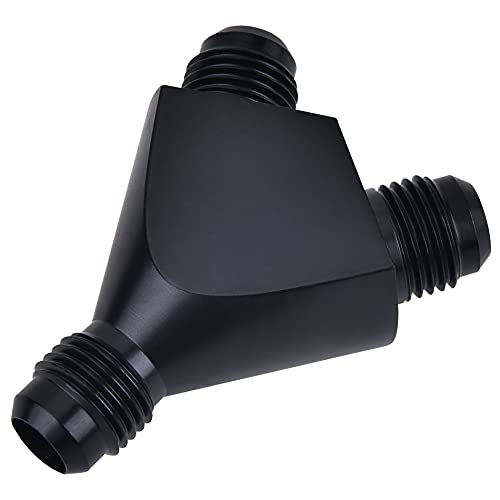 EVIL ENERGY 6AN Y Block Flare Fitting Adapter Union Splitter Black - size: 3 × 6AN