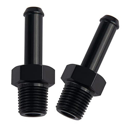 EVIL ENERGY 1/2" NPT Male to 5/8" Barb Fitting Adapter Straight Aluminum Black 2PCS - size: 1/2 NPT to 5/8 Barb