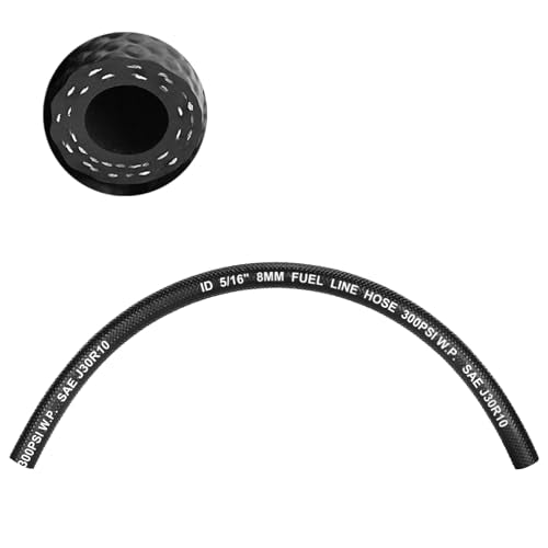 5/16" Fuel Line Hose, SAE 30R10 1FT 300PSI High Pressure Submersible for Automotive Fuel Systems Engines - size: 5/16"-1FT