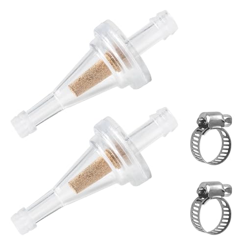 YAMAKATO 2PCS 3/16 Inline Copper Scooter Clear Fuel Filters - size: 2 filters + no fuel line + 2 clamps