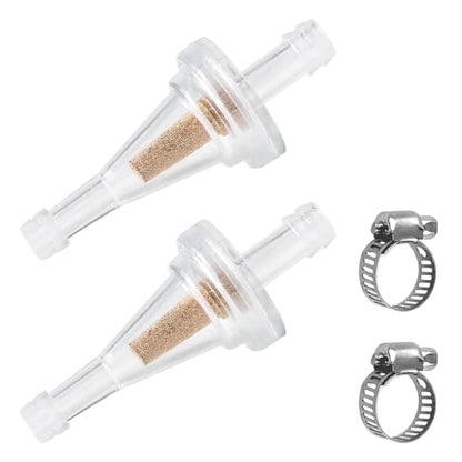 YAMAKATO 2PCS 3/16 Inline Copper Scooter Clear Fuel Filters - size: 2 filters + no fuel line + 2 clamps