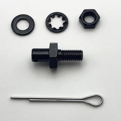 Throttle Cable Adapter Stud Kit with Bracket & Ends #8009 | Compatible with 1977+ Chevrolet (Includes Nut, Washers, Cotter Pin) - color: Black 2 pack