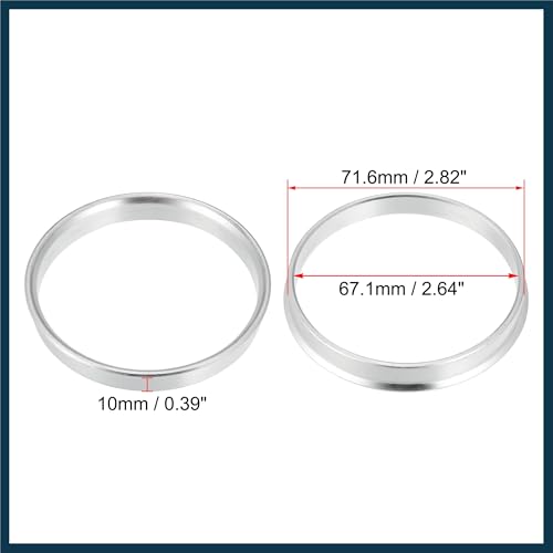 4pcs OD 71.6mm to ID 67.1mm Aluminium Alloy Car Hub Centric Rings Wheel Bore Center Spacer Automotive Parts