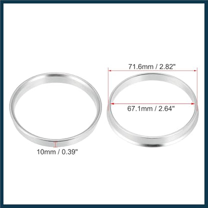 4pcs OD 71.6mm to ID 67.1mm Aluminium Alloy Car Hub Centric Rings Wheel Bore Center Spacer Automotive Parts