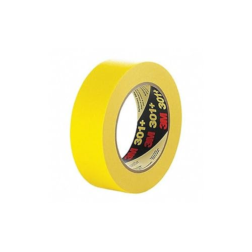 3M 301+ High Performance Masking Tape, Yellow, 18 mm x 55 m - High Performance Holding and Masking Tape for Automotive, Specialty Vehicle and Industrial Markets (Pack of 1)