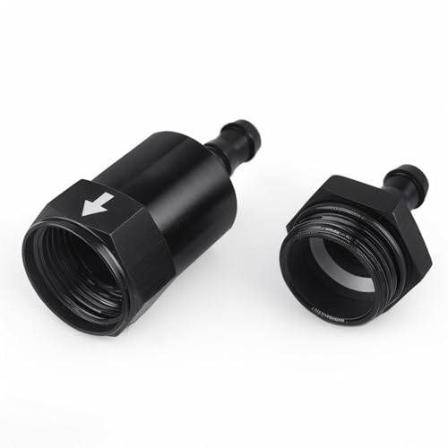 3/8" Billet Inline Fuel Filter 30 Micron Anodized Aluminum Black 2PCS - size: 3/8 in