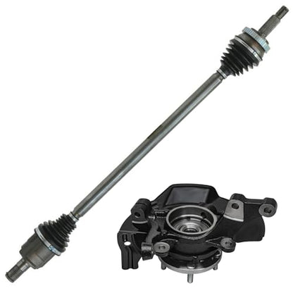 Detroit Axle - FWD Front Right Steering Knuckle & Wheel Hub Bearing CV Axle - size: 2UX47836/Pair