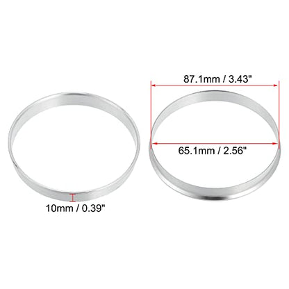 X AUTOHAUX 4pcs OD 87.1mm to ID 65.1mm Aluminium Alloy Car Hub Centric Rings Wheel Bore Center Spacer - size: 65.1mm