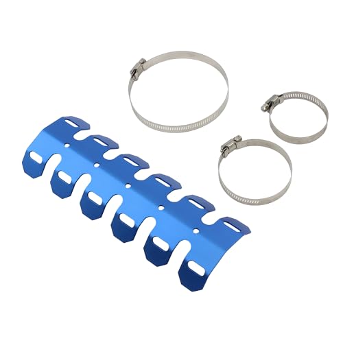 Motorcycle Metal Heat Shield Cover,Universal 9.8in Exhaust Pipe Anti Hot Ironing Tail Heat Shield Cover for All Off Road ATV Dirt Bike Racing(Blue) - color: Blue