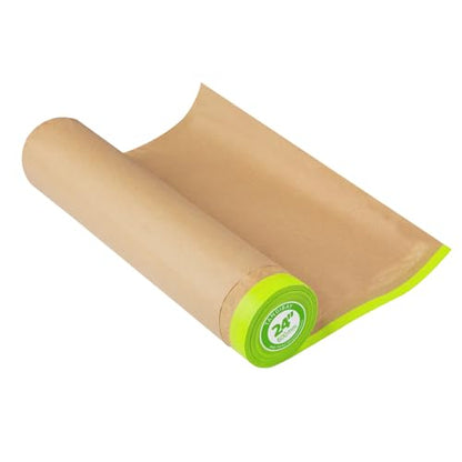 Tangibay Pre-Taped Masking Paper for Painting - 24 inch x 50 feet Tape and Drape Painters Paper, Paint Adhesive Protective Paper Roll for Covering Skirting, Frames, Cars and Auto Body (1 Roll) - size: 1 Roll: 24"