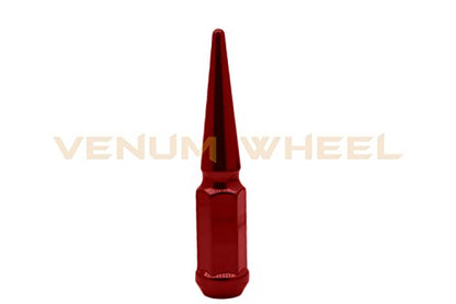 (20) 12x1.5 Red Tall 4.5" Solid Spike Lug Nuts with Locking Socket Key | Fits Ford Lincoln 1991-2011 Ranger Aviator