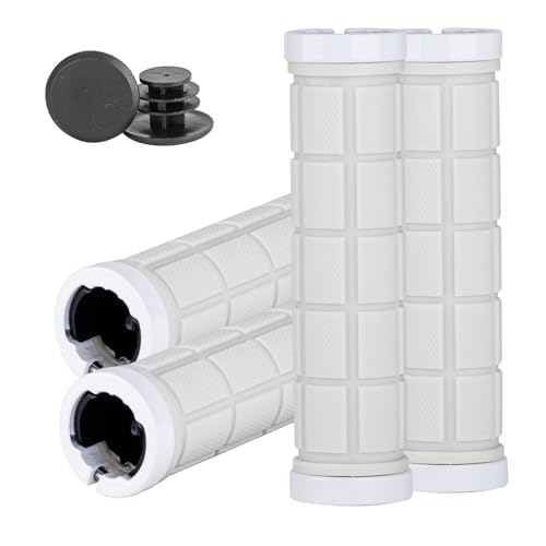 ROCKBROS 4Pcs(2 Pairs) Bike Grips Double Lock On Comfortable,Non-Slip - color: white