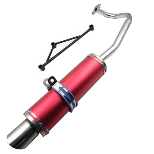 RED Exhaust System Muffler for GY6 50cc Scooters 139QMA 139QMB 4 Stroke Engine