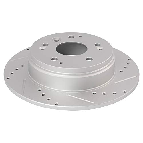 TRQ Performance Front and Rear Brake Rotor Set G Coated Drilled and Slotted - style: BRA13971