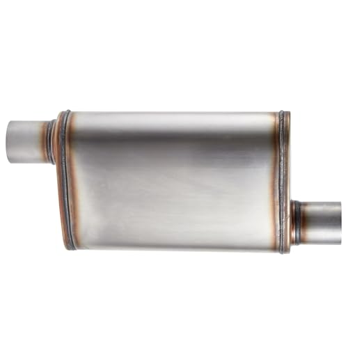 Universal 409 Stainless Muffler Straight-Through Performance Muffler Exhaust, offset in | offset out (2.5") - size: 2.5"