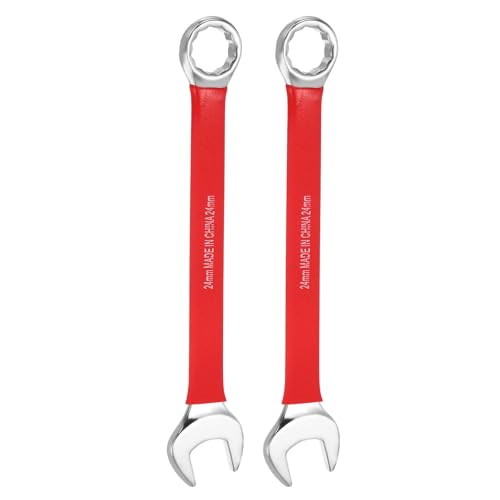 HARFINGTON 2Pcs Metric Combination Wrench 24mm 12-Point Box & Open End CR-V - size: 24mm