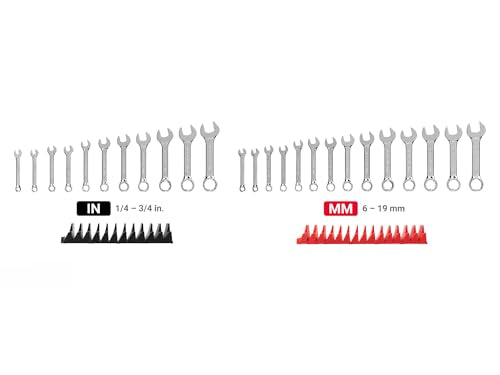 TEKTON Stubby Combination Wrench Set, 25-Piece | WCB95403 - size: 25-pc. (1/4 - 3/4 in., 6 - 19 mm), style: Modular Wrench Organizer