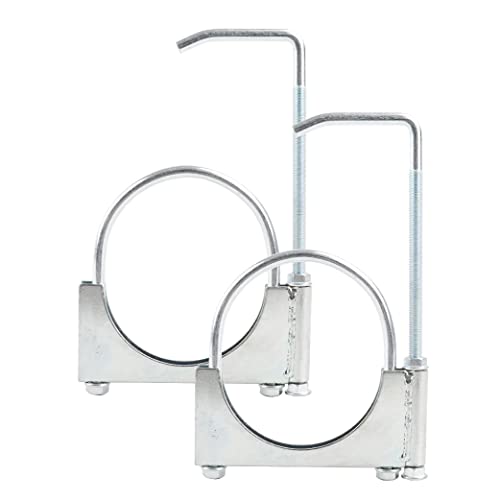 Exhaust Clamp With Hanger Fits 4" Exhaust Pipe, 2PCS - size: 4''