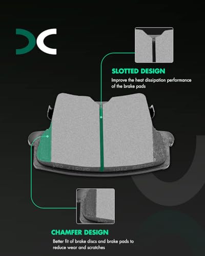 SCITOO Rear Brake Kits Drill & Slotted Brakes Rotor Brakes Pads:D1057;53021 - size: Rear 53021 + D1057 [2+4PCS]
