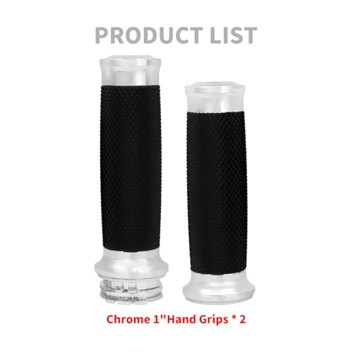 1 Inch Cable Throttle Handlebar Grips Motorcycle Hand Grips - color: #5 Chrome