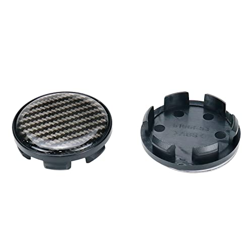 Modengzhe 4PCS Wheel Center Caps, 53mm Wheel Rim Hub Center Covers - color: Black With Fiber, size: Outer 53MM,Inner 50MM