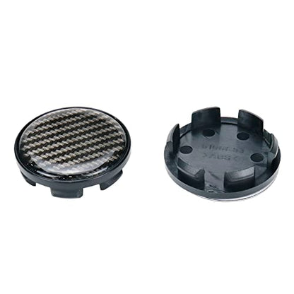 Modengzhe 4PCS Wheel Center Caps, 53mm Wheel Rim Hub Center Covers - color: Black With Fiber, size: Outer 53MM,Inner 50MM