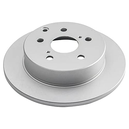 TRQ Rear Brake Pad and Rotor Set Ceramic Solid G Coated Rotors 11.06 in - style: BKA14732