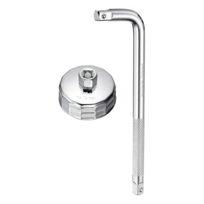 HARFINGTON Oil Filter Cap Wrench 14 Flute 72mm ID 1/2" CR-V Steel(903-4) - size: 72mm x 14 Flute(903-4)