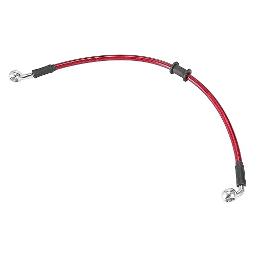 Motoforti Universal 40cm 15.75" Motorcycle Brake Clutch Oil Hose Line Pipe Hydraulic Reinforced Stainless Steel Braided Red - color: Red, size: 16 Inch