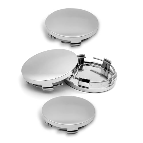 4PCS Car Wheel Center Caps, 60MM/2.36In OD 56MM/2.2In ID Center Hub Cover, ABS Snap-in Vehicle Rim Hub Caps, Rustproof Dustproof Center Cap for Rims, Universal Wheel Hub Decoration (Silver) - color: silver