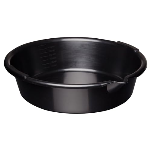 7-Quart Automotive Drain Pan with Built-in Scale and Spout, Leakproof Heavy Duty Oil Catch Pan, Anti-Splash Fluid Collector for Car Oil Change, Garage Motorcycle Repair Tools