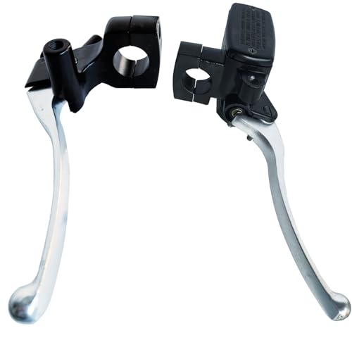 Left & Right Brake Master Cylinder Clutch Levers Compatible with Honda VT600 VT750 VF750 VT1100 VT1300 VTX1300 Part # 45510-MFR-305 53172-MR1-000 53178-MAH-000 Black & Chrome - color: Black & Chrome