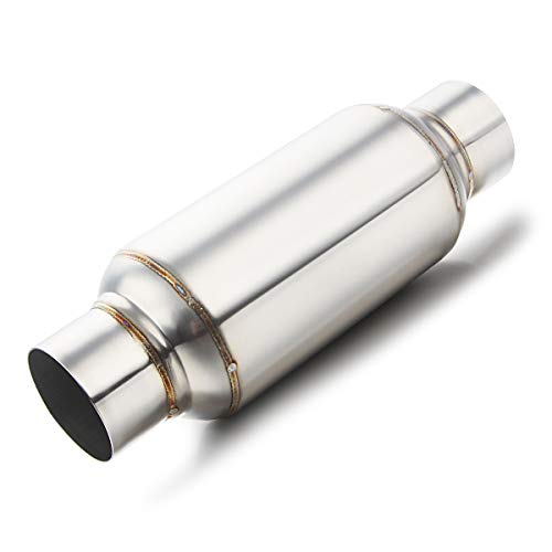 LCGP 2.5'' Inlet & Outlet Universal Muffler, 11.5'' Overall Length Stainless Steel Resonator - color: Silver, size: 2.5" Inlet 11.5" Overall Length