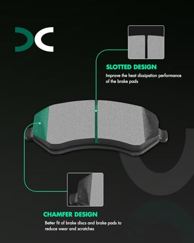 SCITOO Semi-Metal Disc Brake Pads Set Front Rear For Jeep For Liberty 03-07 - size: Front D856A & Rear D981