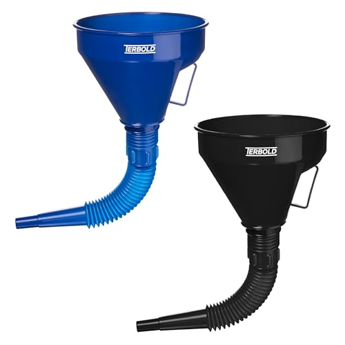 Automotive Flex Funnel with Hose & Mesh Filter (2-Pack) - color: Black & Blue