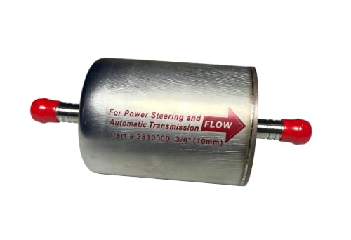 3810000 3/8" Magnetic Inline Automatic Transmission/Power Steering Filter Replacement for Universal Light Truck and Car Replaces 58953 TF101M 61658953 89001369 P1320 PS0004 Metal Housing