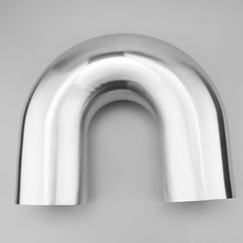AC PERFORMANCE 4" 180° Aluminum Elbow Intercooler Air Intake Tube, Brushed - color: Silver 180, size: 4" (102mm)