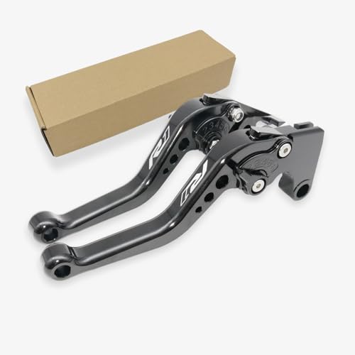 R1 Short Clutch Brake Levers for Yamaha YZFR1 1999-2024 YZF R1 R1M RS 2016 Motorcycle Accessories Adjustable Control Handles (Black_Glossy, YZF R1 1999-2001) - color: BLACK_GLOSSY, size: YZF R1 1999-2001