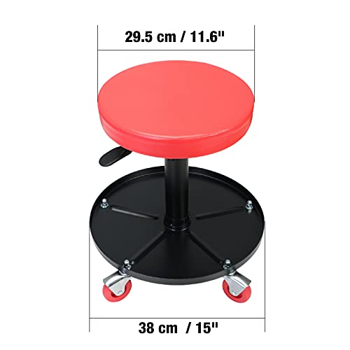 Big RED Pneumatic Rolling Mechanic Stool, Low Profile - style: 6201