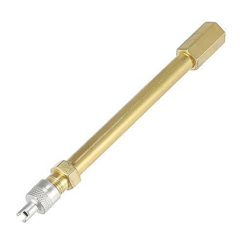 X AUTOHAUX 2pcs 100mm/3.94" Long Brass Auto Tire Valve Extension Adaptor Air Tyre Stem Extender Inflation Stright Bore for Car Truck Motorcycle Bike Scooter - size: 100mm