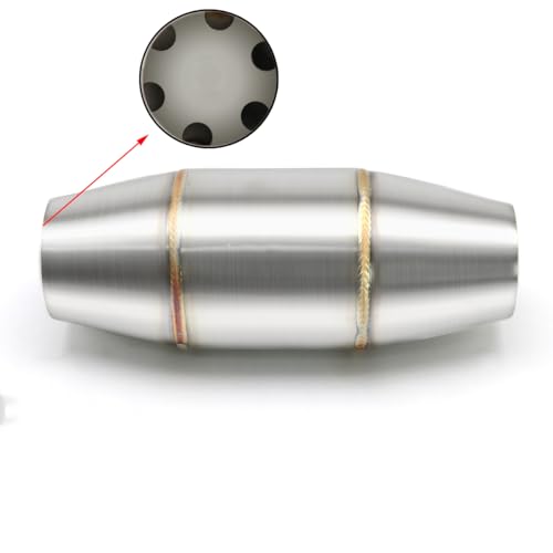 Exhaust Pipe Resonator Baffle Muffler DB Killer Quiet Mid Pipe Expansion Chamber Silencer Noise Eliminator Deadener for Motorcycle ATV UTV Go Kart (A) - size: A